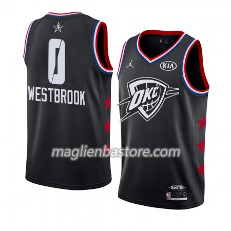 Maglia Oklahoma City Thunder Russell Westbrook 0 2019 All-Star Jordan Brand Nero Swingman - Uomo